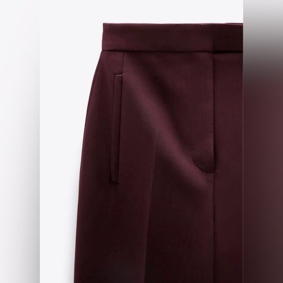 Zara maroon / burgundy trousers size small - Picture 3 of 3